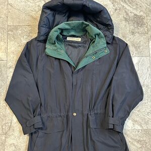 Men’s London Fog Blue / Green Removable Hooded Tall XL Jacket / Coat